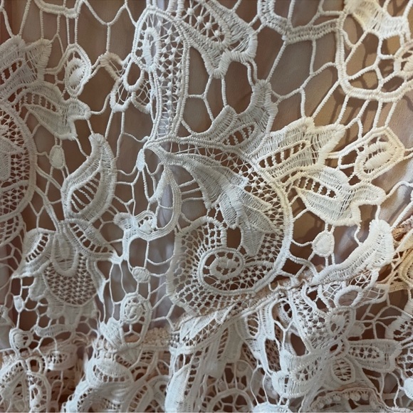 Lulus Briarwood Blush Pink Lace Ruffled
Midi Dress - Picture 8 of 8